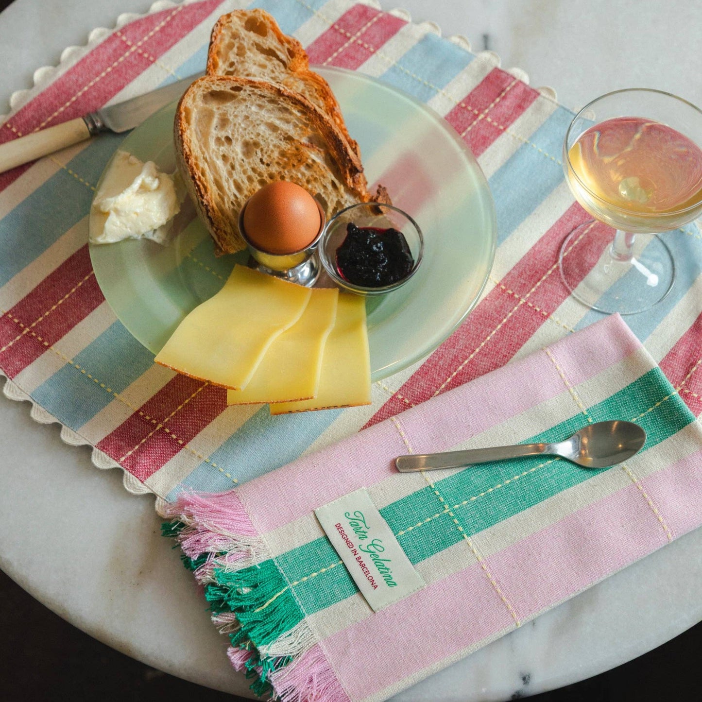 Set de table Biscuit - Rouge/Bleu