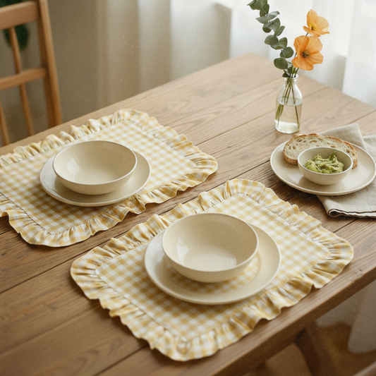 Set de table vichy - Jaune