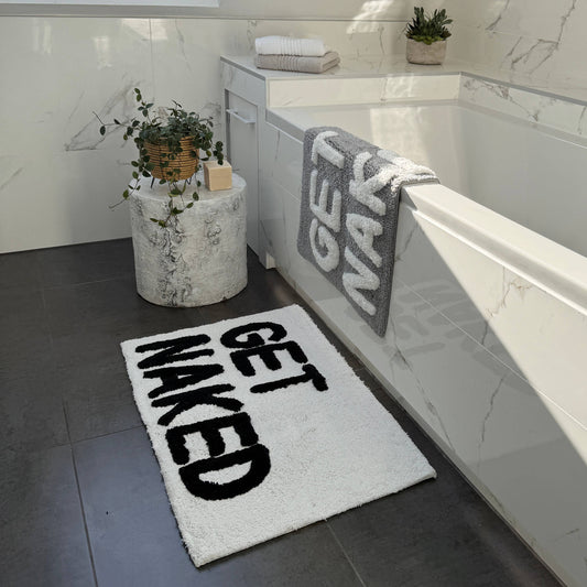 Tapis de bain Get Naked - Gris/Blanc