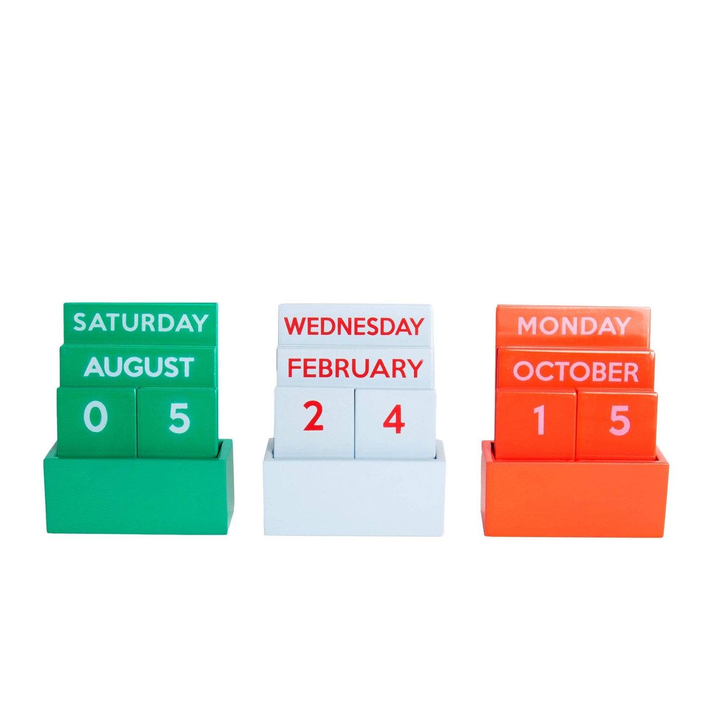 Petit calendrier brillant vert en couleur pleine HF