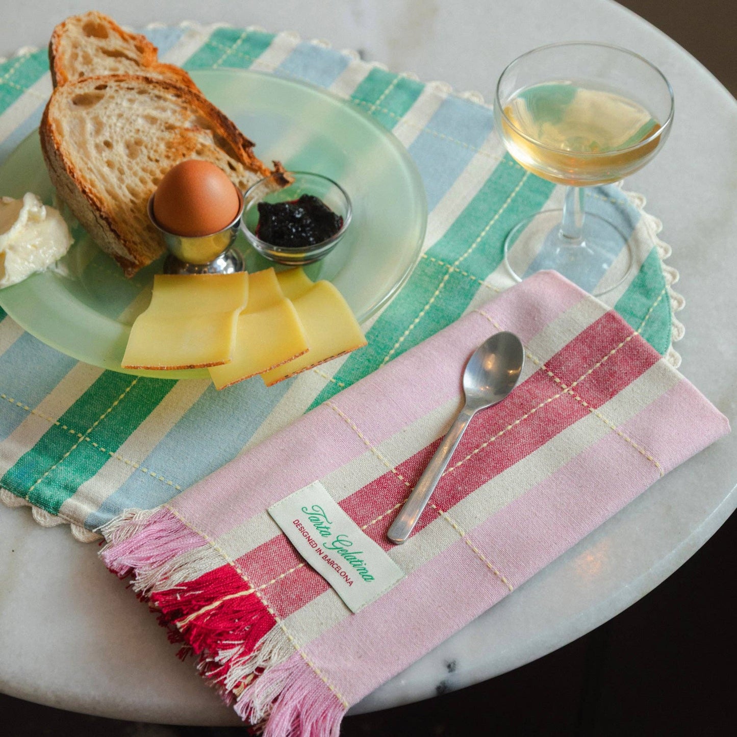 Set de table Biscuit - Vert/Bleu