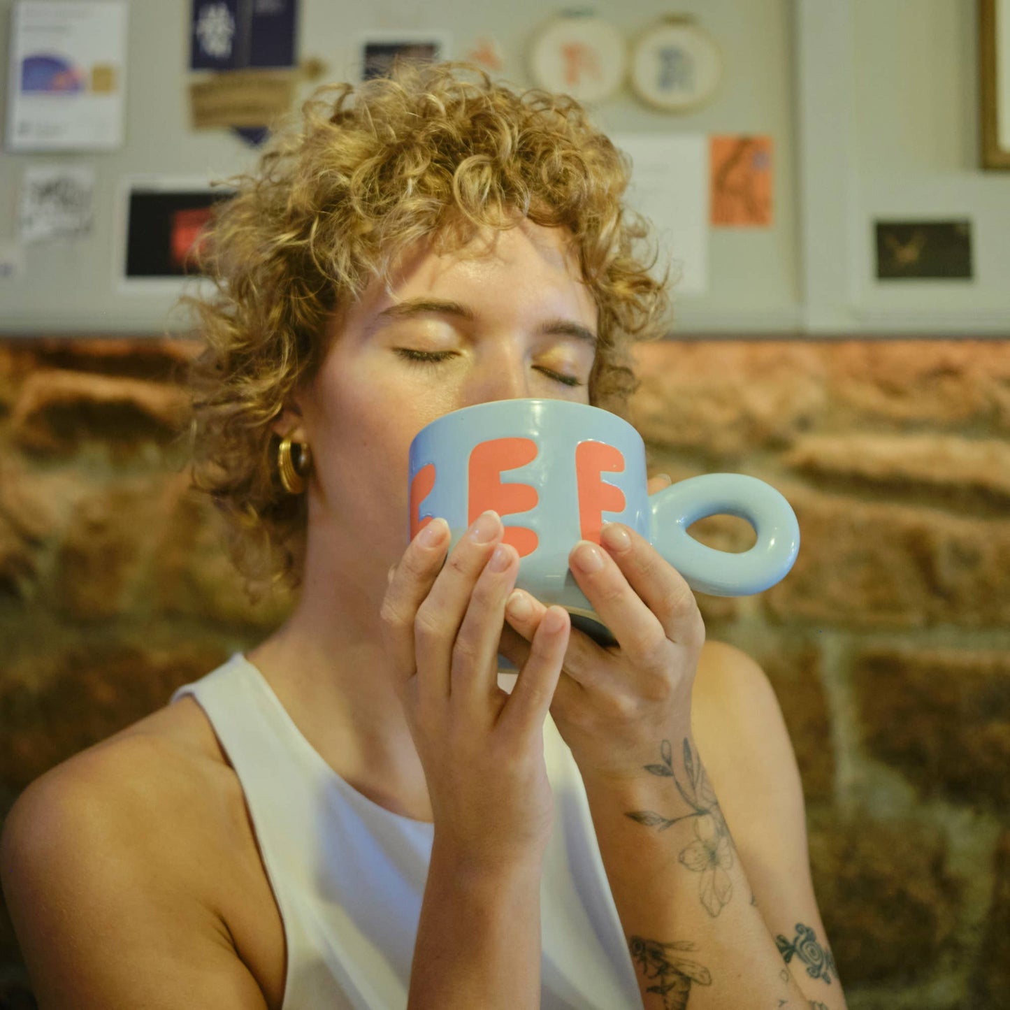 Grand mug COFFEE - Bleu
