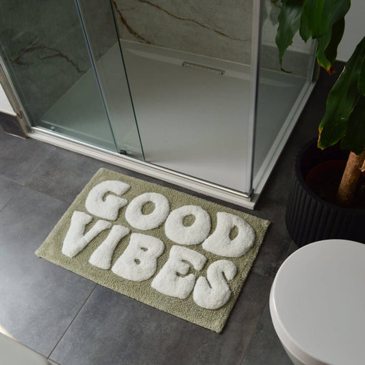 Tapis de bain Good Vibes - Vert