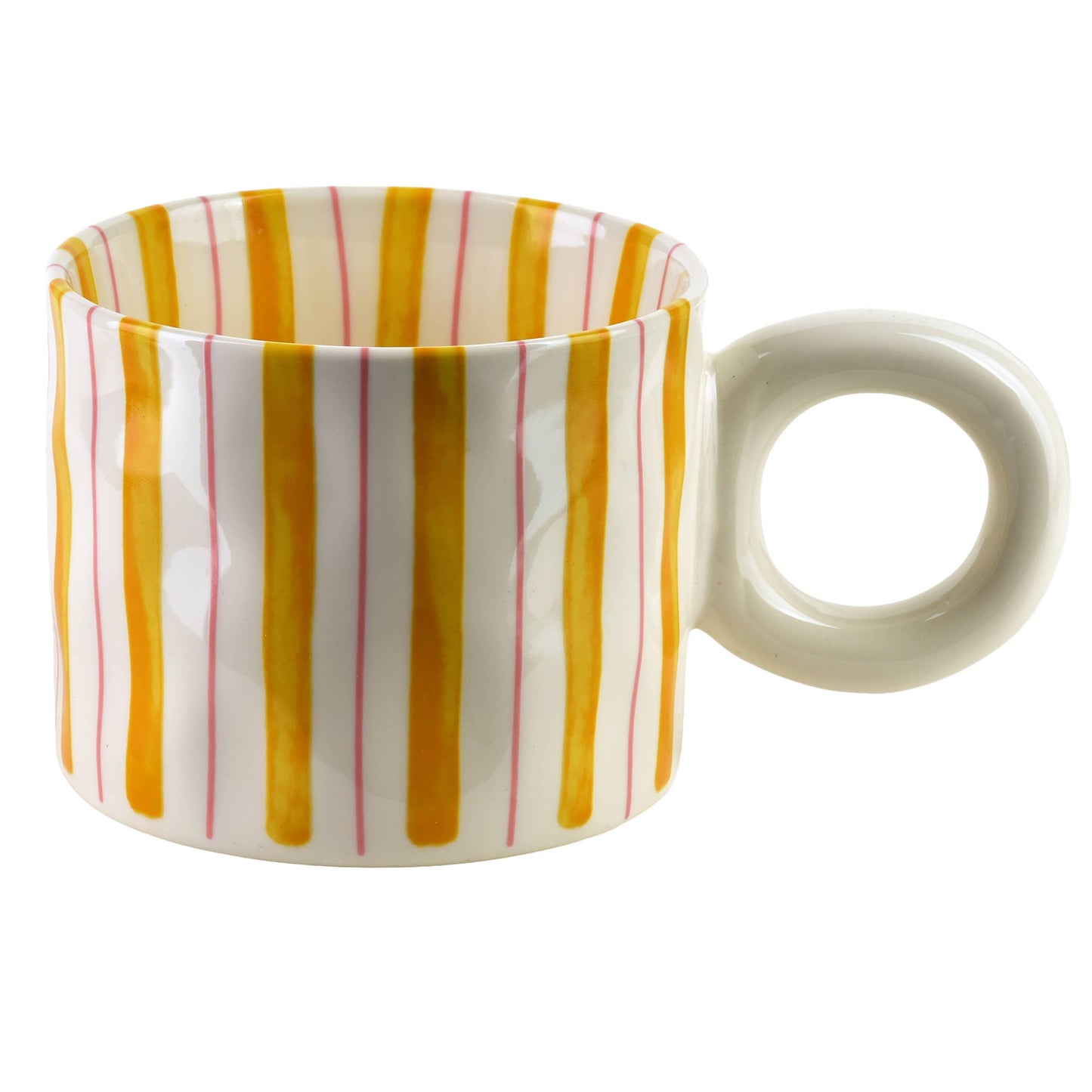 Mug Rondi en porcelaine - Rose/Jaune