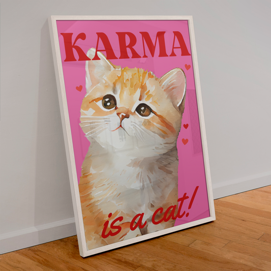 KARMA IS A CAT PINK
