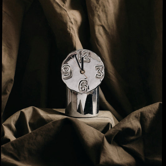 Horloge rétro en céramique - Chrome