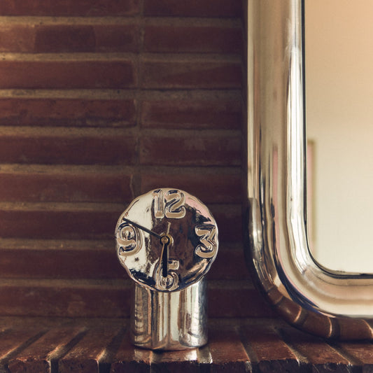Horloge rétro en céramique - Chrome