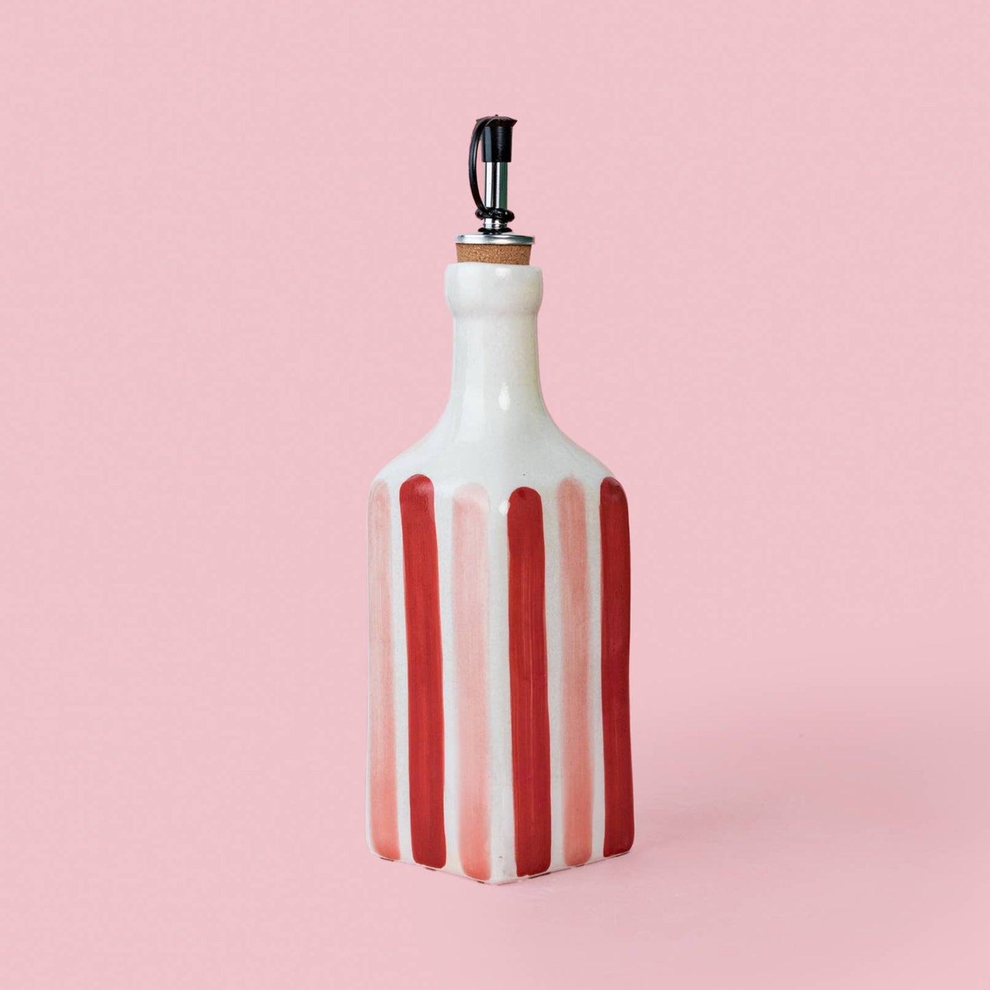 Distributeur d'huile en céramique 475 ml - Rouge et rose