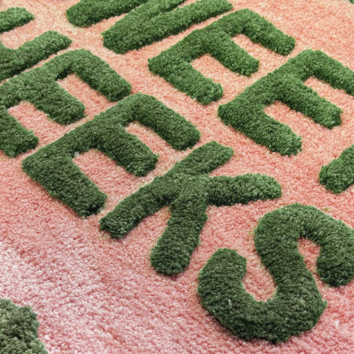 Tapis de bain Sweet Cheeks  - Vert/Rose