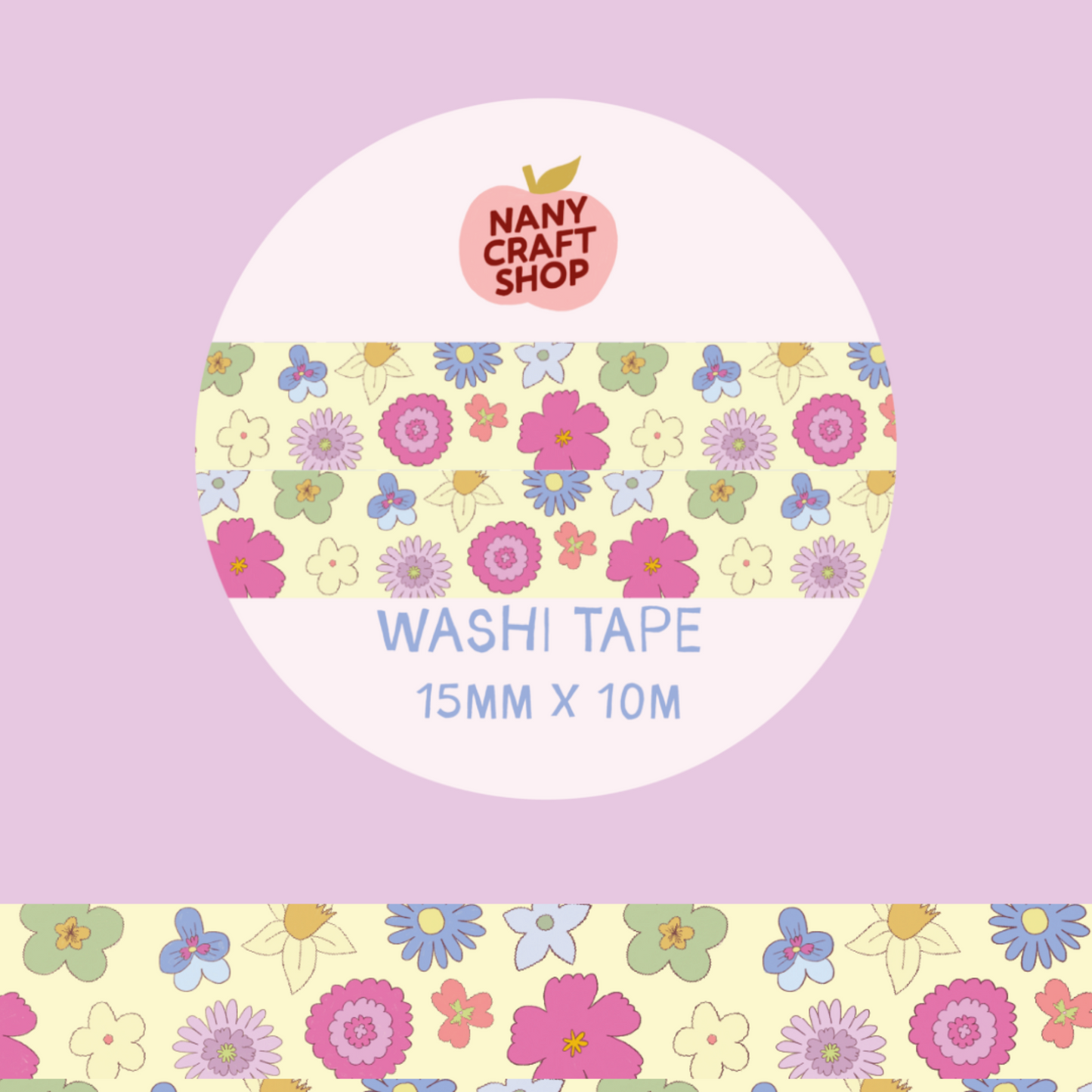 Washi Tape - Motif fleuri