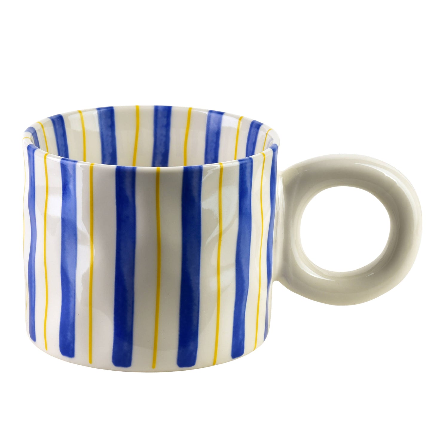 Mug Rondi en porcelaine - Bleu/Jaune