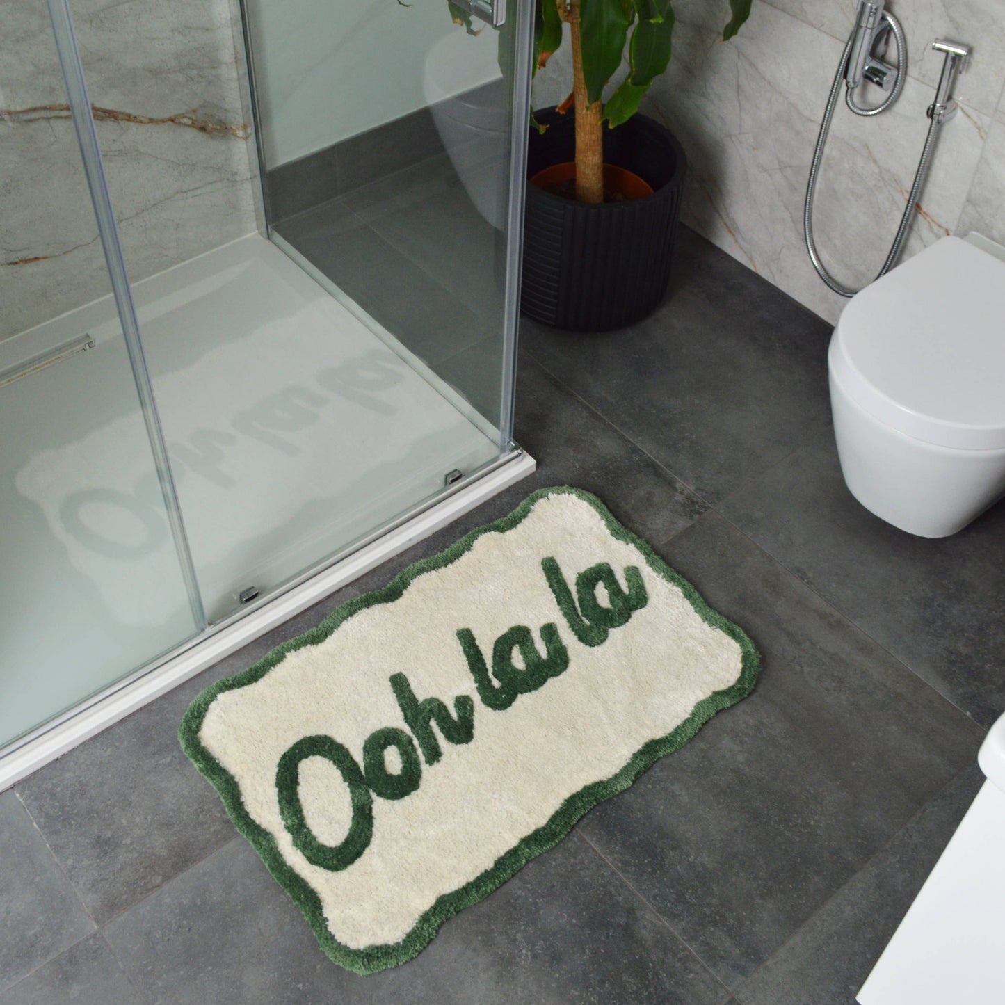 Tapis de Bain Ooh La La - Crème/Vert