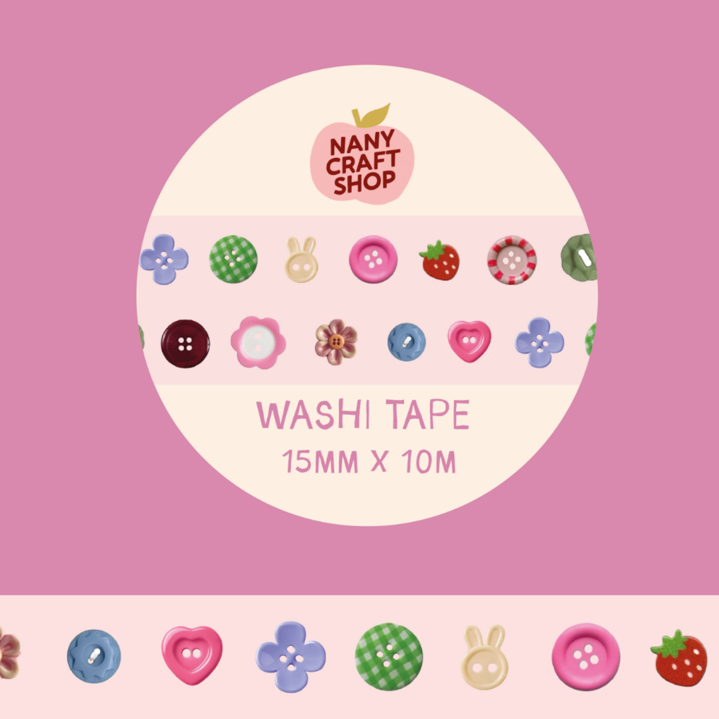 Washi Tape - Boutons