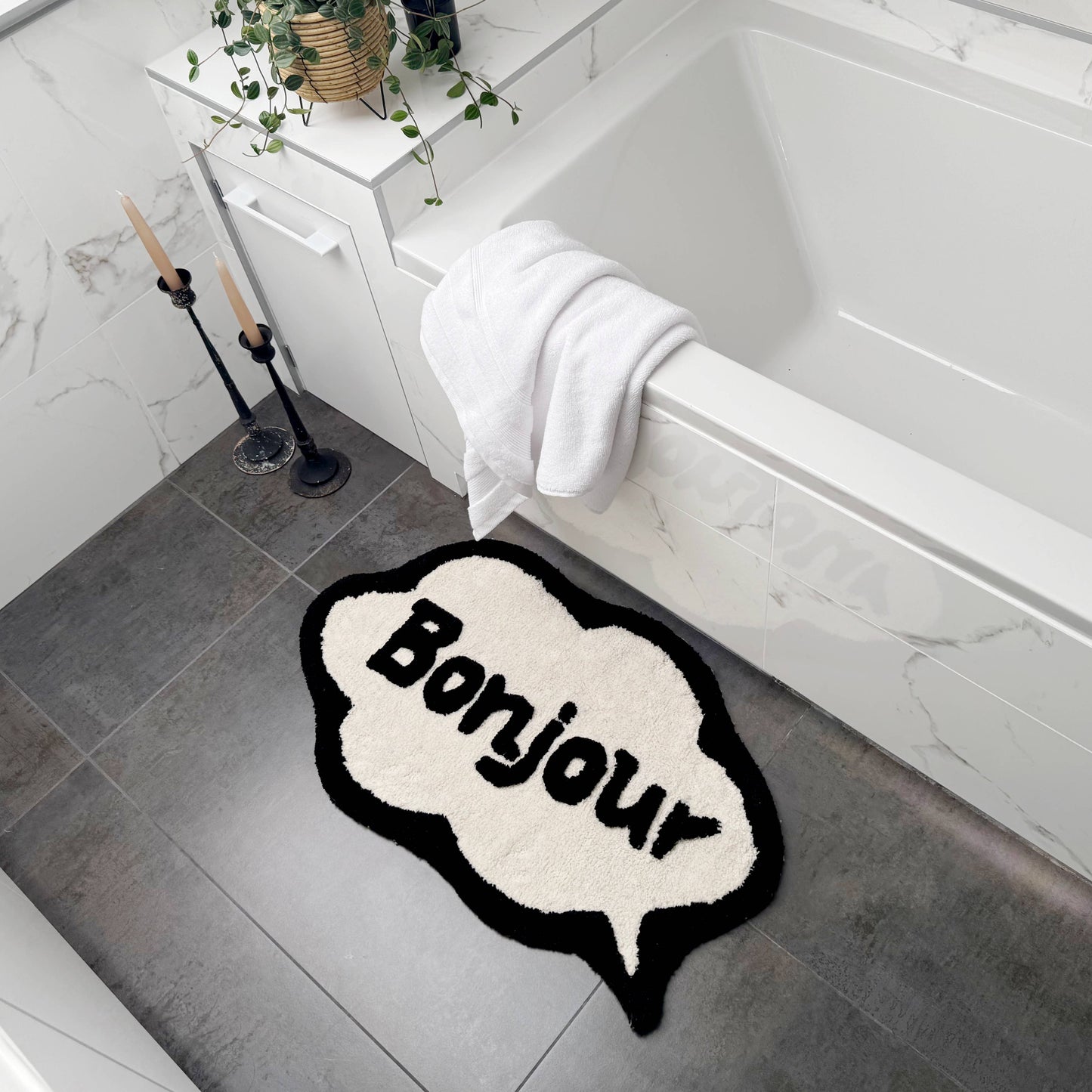Tapis de bain Bonjour - Noir/Blanc