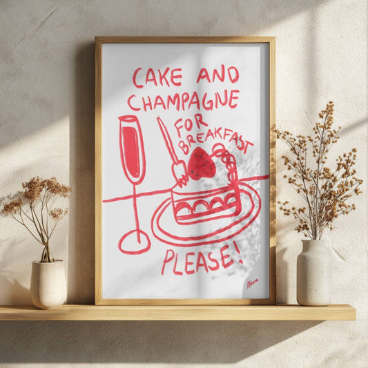 Affiche A3 - CAKE AND CHAMPAGNE