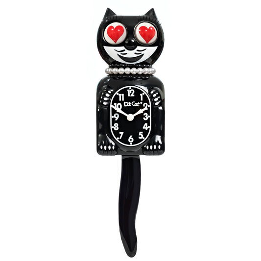 Kit-Cat Klock - Noir Yeux en Cœur
