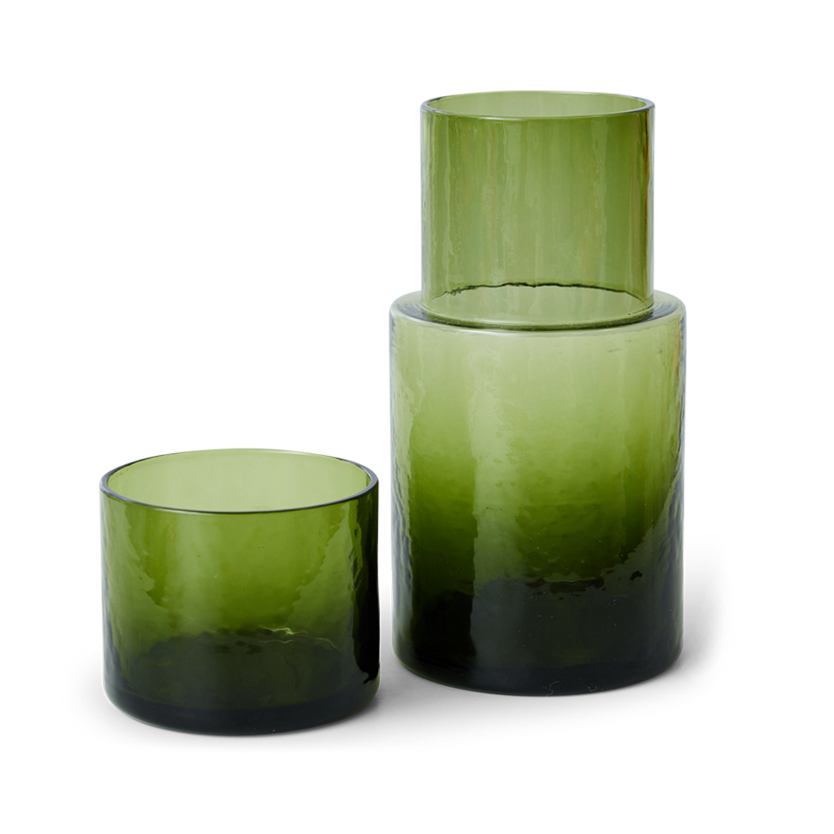 Service de nuit, carafe et verre - vert olive