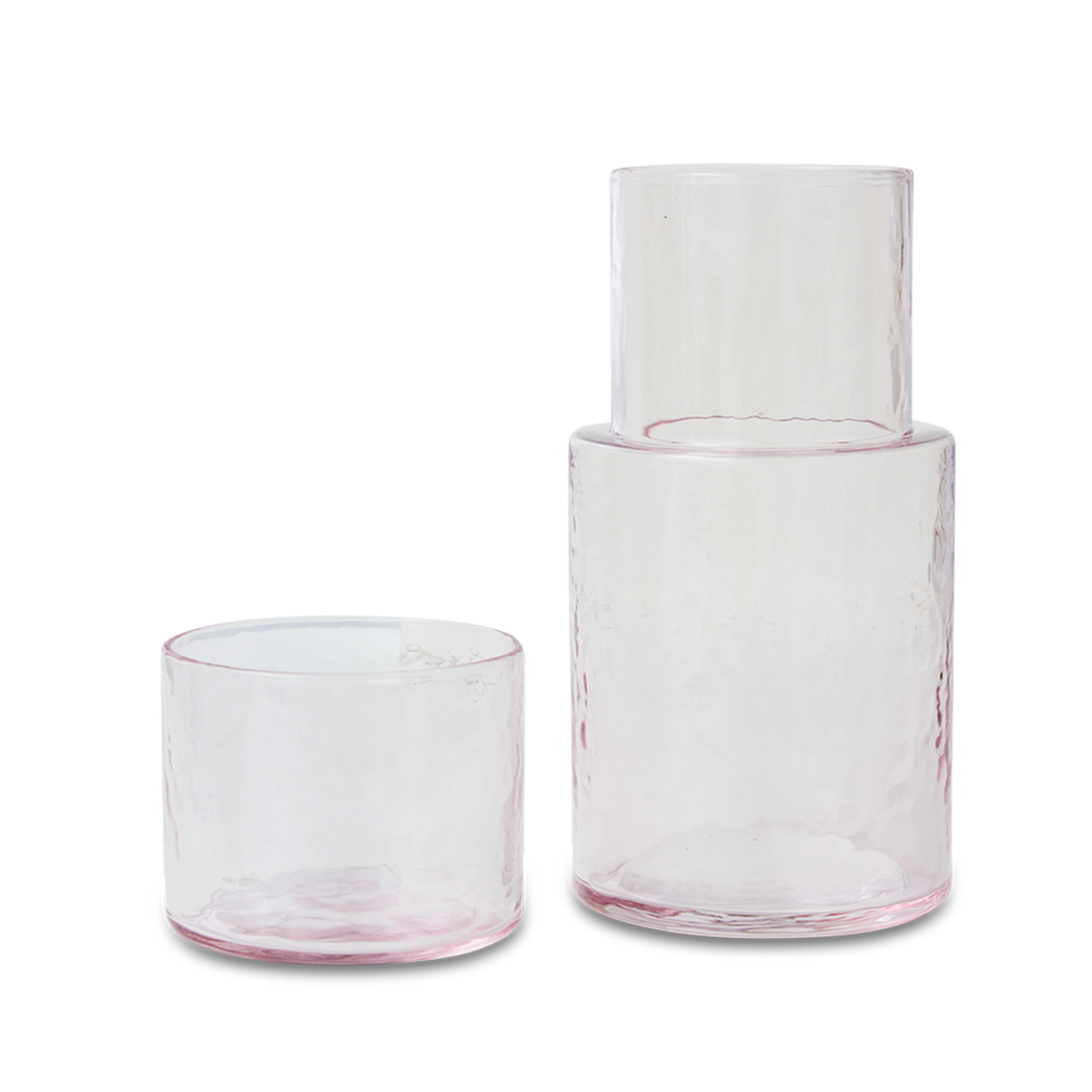 Service de nuit, carafe et verre - rose blush